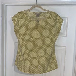 Banana Republic Yellow Printed Blouse